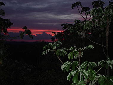 Sonnenuntergang in der Yacutinga Lodge, Puerto Iguazu