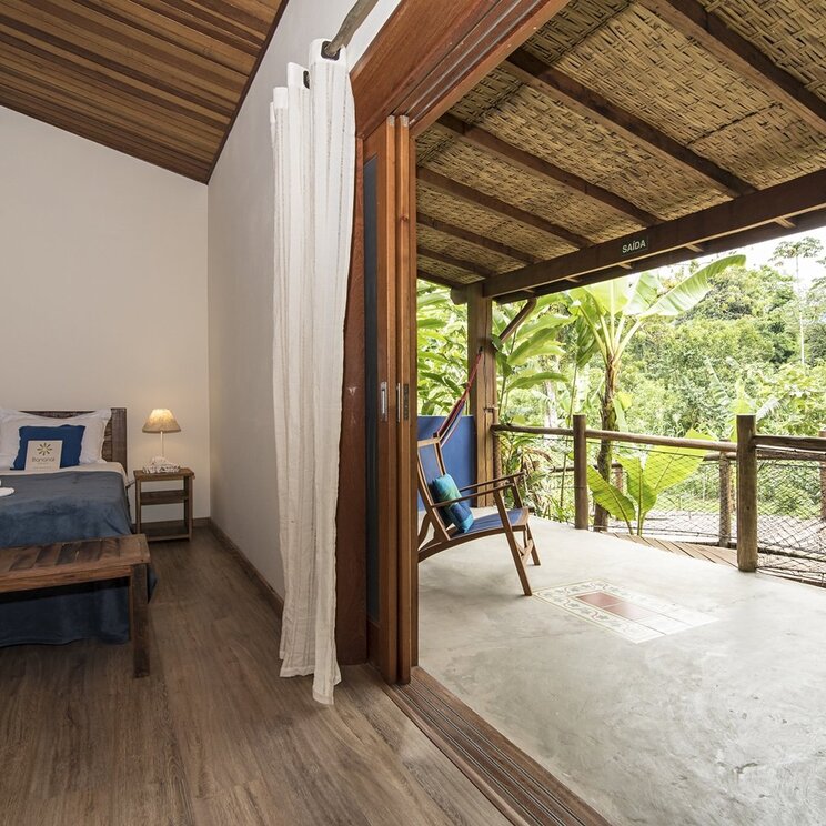 Dreibettzimmer mit Balkon in der Bananal Ecolodge