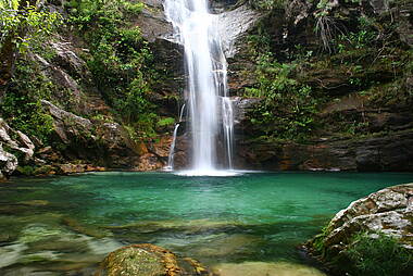 Santa-Barbara-Wasserfall in der Chapada dos Veadeiros